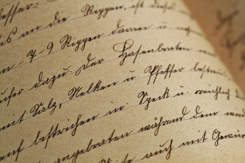 a picture of written text from an antique book
